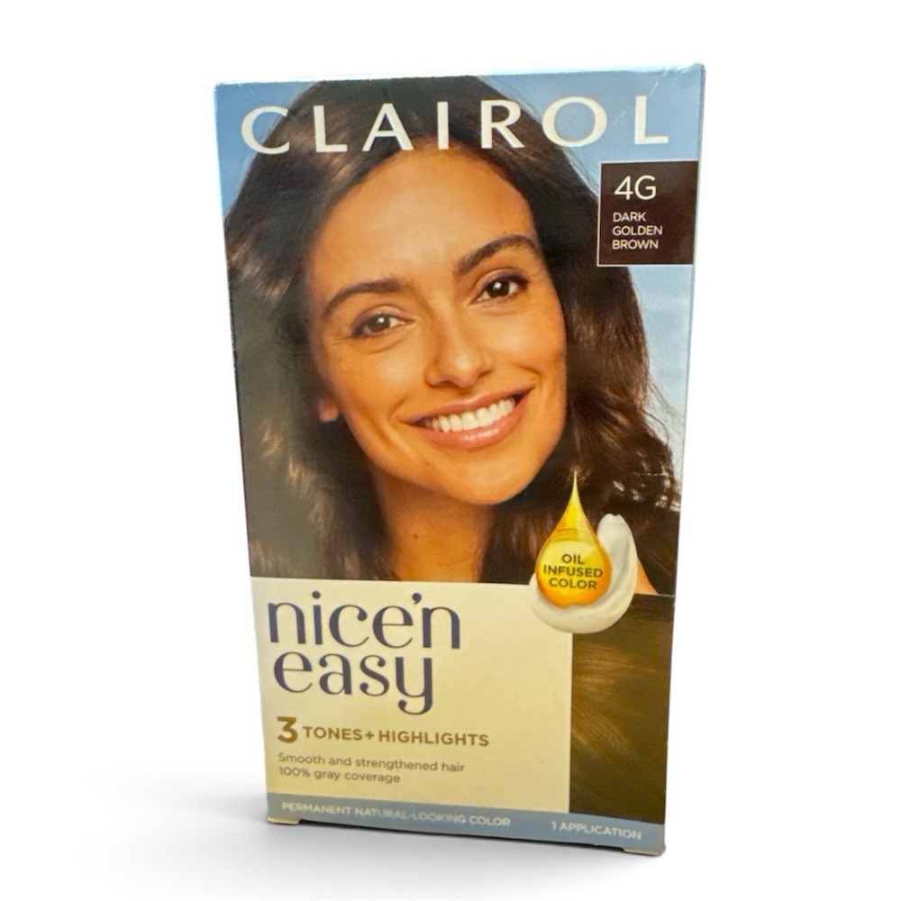 Clairol Nice'n Easy Permanent Hair Dye, 4G Dark Golden Brown Hair Color III